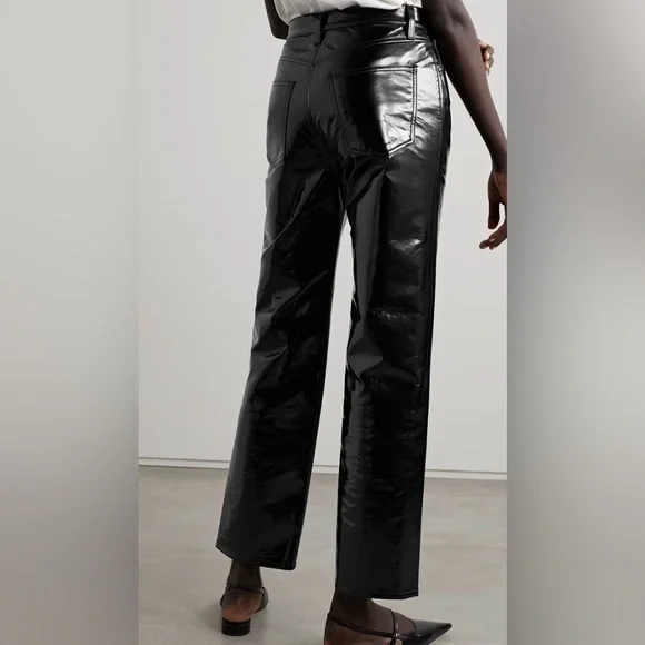 NWT Agolde Leather Black Pants - Picture 6 of 7